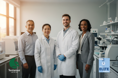 Laboratory scientist performing Legionella water testing using microbiological analysis equipment