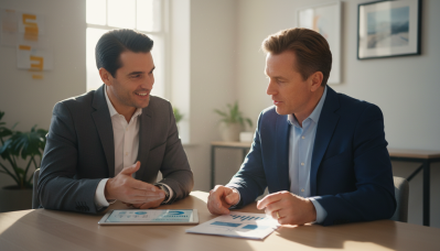 project manager client reviewing multi lab testing projects